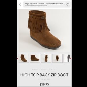Minnetonka High Back Zip Boot